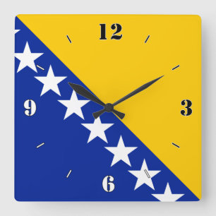 Horloge Carrée Drapeau national de Bosnie-Herzégovine