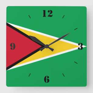 Horloge Carrée Drapeau national de Guyana Patriotique