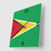 Horloge Carrée Drapeau national de Guyana Patriotique (Angle)