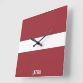 Horloge Carrée Drapeau national de Lettonie Patriotique (Angle)