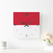 Horloge Carrée Drapeau national de Monaco Patriotique (Maison)