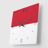 Horloge Carrée Drapeau national de Monaco Patriotique (Angle)