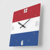 Horloge Carrée Drapeau national de Pays-Bas patriotique (Angle)