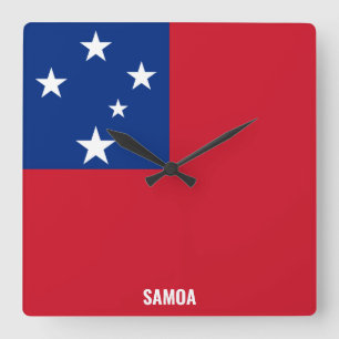Horloge Carrée Drapeau national de Samoa Patriotique