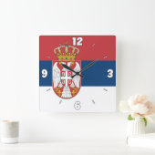Horloge Carrée Drapeau national de Serbie patriotique (Maison)