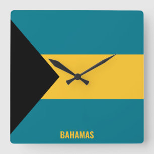 Horloge Carrée Drapeau national des Bahamas Patriotique