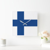 Horloge Carrée Drapeau national du monde de la Finlande (Maison)
