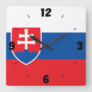 Horloge Carrée Drapeau national slovaque Patriotique