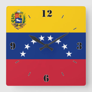 Horloge Carrée Drapeau National Vénézuélien Patriotique