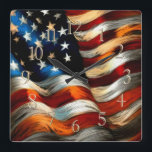 Horloge Carrée Drapeau Patriotique USA Dur Pastel<br><div class="desc">Drapeau Patriotique USA Dur Pastel</div>