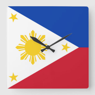 Horloge Carrée Drapeau philippin