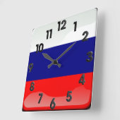 Horloge Carrée Drapeau poli russe (Angle)