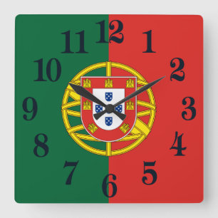 Horloge Carrée Drapeau portugais Bandeira De Portugal