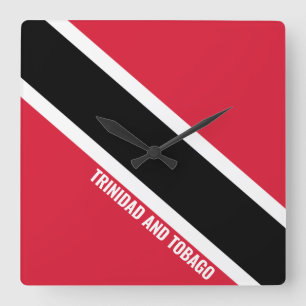 Horloge Carrée Drapeau Trinité-et-Tobago Patriotique éblouissant