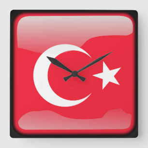Horloge Carrée Drapeau turc