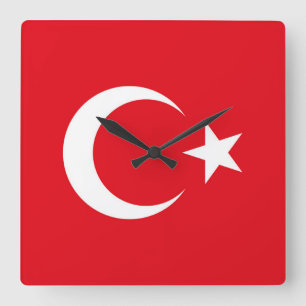 Horloge Carrée Drapeau turc