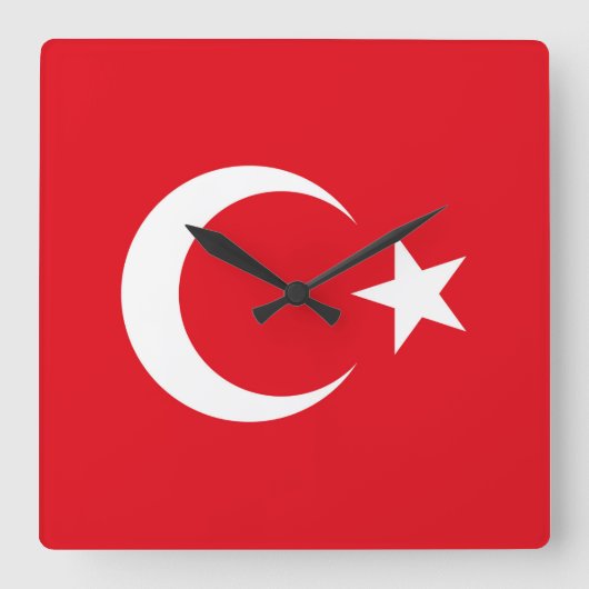 Horloge Carrée Drapeau turc (Recto)