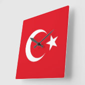 Horloge Carrée Drapeau turc (Angle)