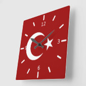 Horloge Carrée Drapeau turc         (Angle)