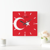 Horloge Carrée Drapeau turc (Maison)