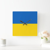 Horloge Carrée Drapeau Ukraine (Maison)