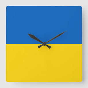 Horloge Carrée Drapeau Ukraine