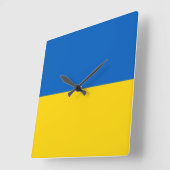 Horloge Carrée Drapeau Ukraine (Angle)