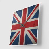 Horloge Carrée Drapeau Union Jack (Angle)