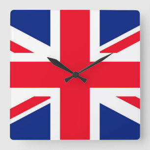 Horloge Carrée Drapeau Union Jack du Royaume-Uni