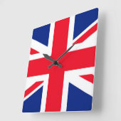 Horloge Carrée Drapeau Union Jack du Royaume-Uni (Angle)