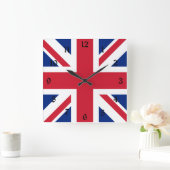 Horloge Carrée Drapeau Union Jack du Royaume-Uni des colonies bri (Maison)