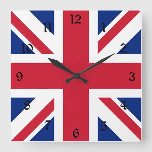 Horloge Carrée Drapeau Union Jack du Royaume-Uni des colonies bri (Recto)