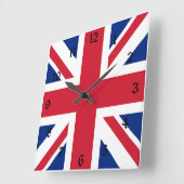 Horloge Carrée Drapeau Union Jack du Royaume-Uni des colonies bri (Angle)