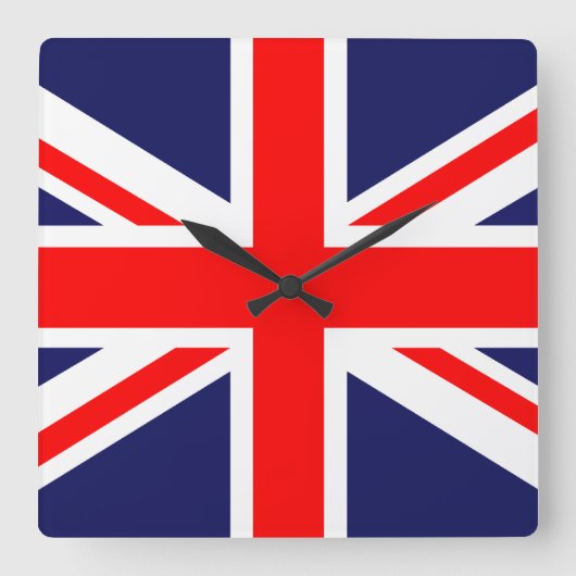 Horloge Carrée Drapeau Union Jack - UK (Recto)