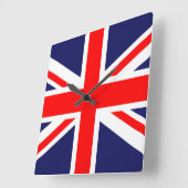 Horloge Carrée Drapeau Union Jack - UK (Angle)