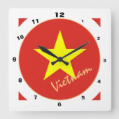 Horloge Carrée Drapeau vietnamien moderne, Vietnam Maison / desig (Recto)