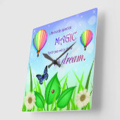 Horloge Carrée Dream Quote Wall Clock (Angle)