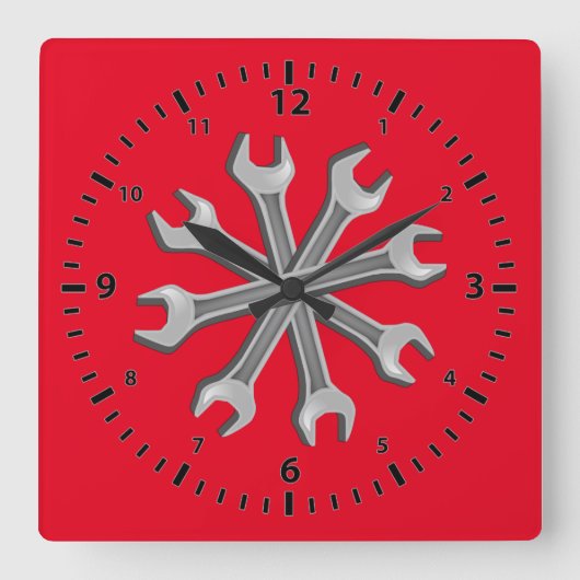 Horloge Carrée Dreaming Wrenches (Recto)