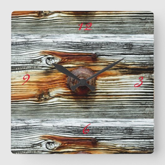 Horloge Carrée driftwood grey boards (Recto)