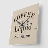 Horloge Carrée drinker dit à propos du café (Angle)