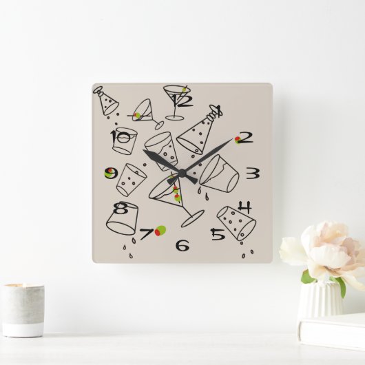 Horloge Carrée Drinks Acrylic Clock (Maison)