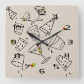 Horloge Carrée Drinks Acrylic Clock (Recto)