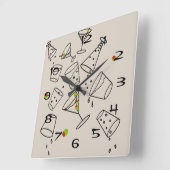 Horloge Carrée Drinks Acrylic Clock (Angle)
