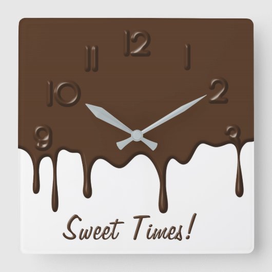 Horloge Carrée Dripping Chocolate - Wall Clock (Recto)