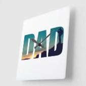 Horloge Carrée Drôle camping camper randonnée hiker papa (Angle)