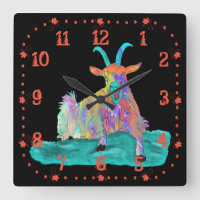Drôle coloré Orange criant Chèvre Art Design