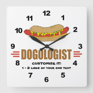 Horloge Carrée Drôle Hot Dog