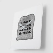 Horloge Carrée Drôle. Le pain est comme le soleil. (Angle)