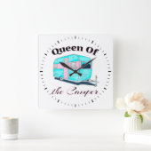 Horloge Carrée Drôle Reine Du Camper RV (Maison)