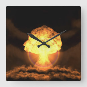 Horloge Carrée Drop the bomb